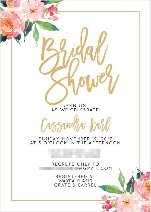 Basic Invite Bridal Shower Invitation