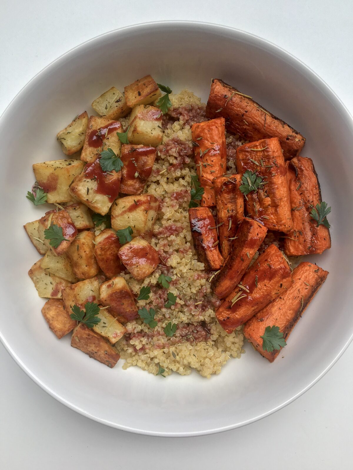 Roasted Vegetable Quinoa Bowl with POM Pomegranate Drizzle.JPG