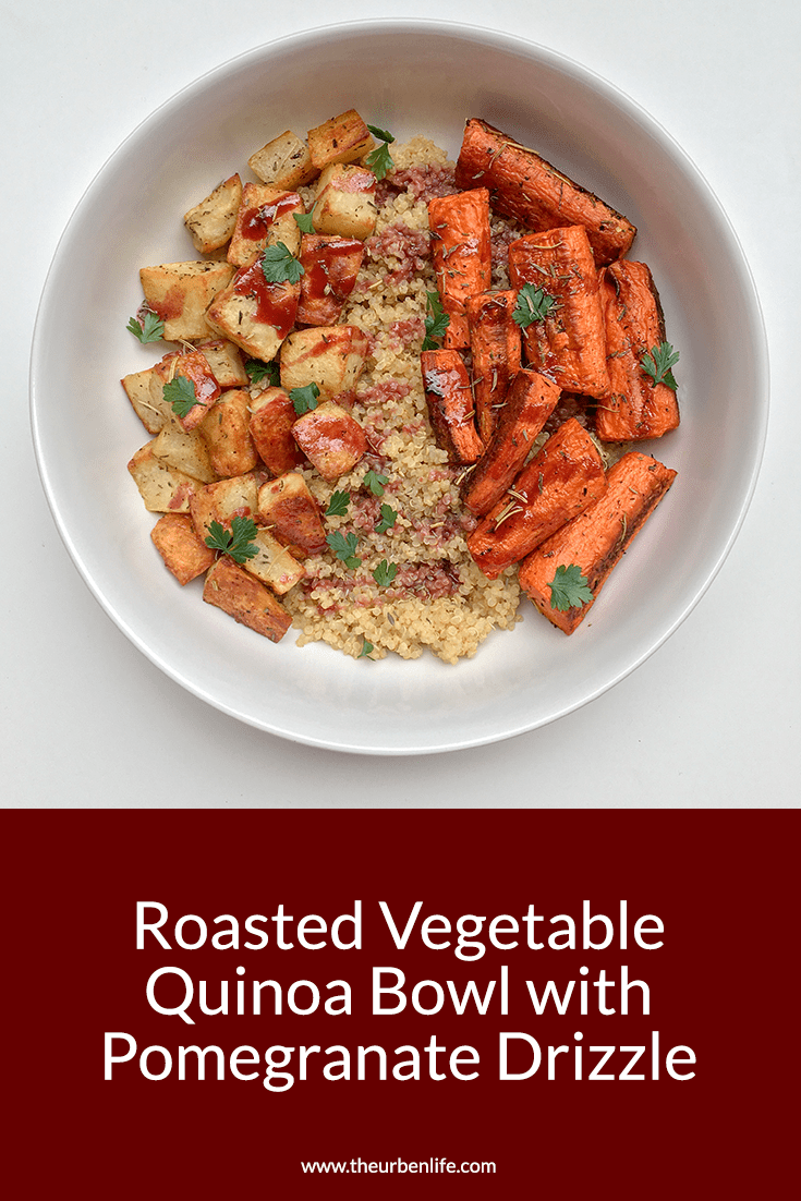 Roasted Vegetable Quinoa Bowl with Pomegranate Drizzle psd