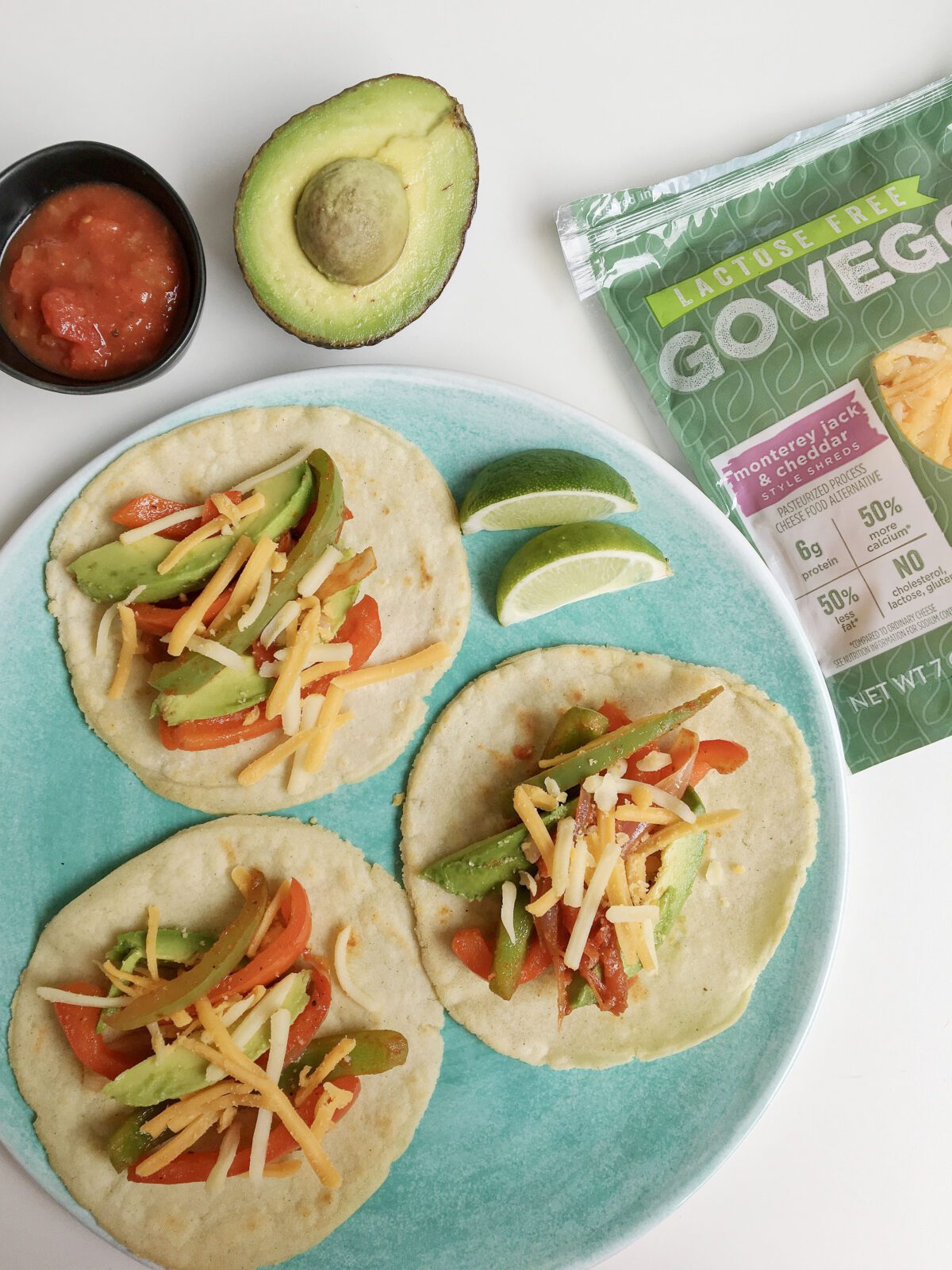 Soft Shell Vegetable Tacos with Avocado and Salsa