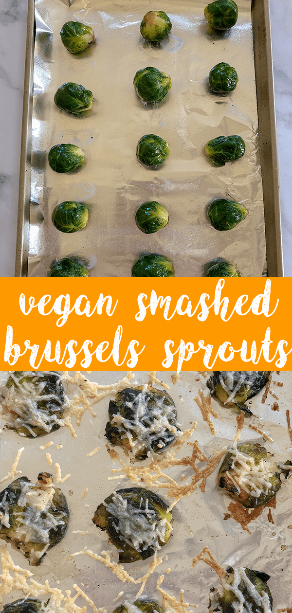 Smashed Brussels Sprouts with Vegan Cheese by The Urben Life Blog
