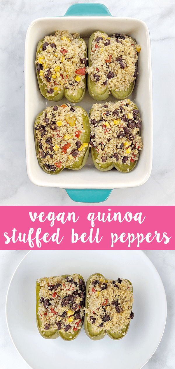 Quinoa Stuffed Bell Peppers are an easy and healthy dinner! Perfect for a simple weeknight dinner #theurbenlife #quinoa #bellpepper #stuffedbellpeppers