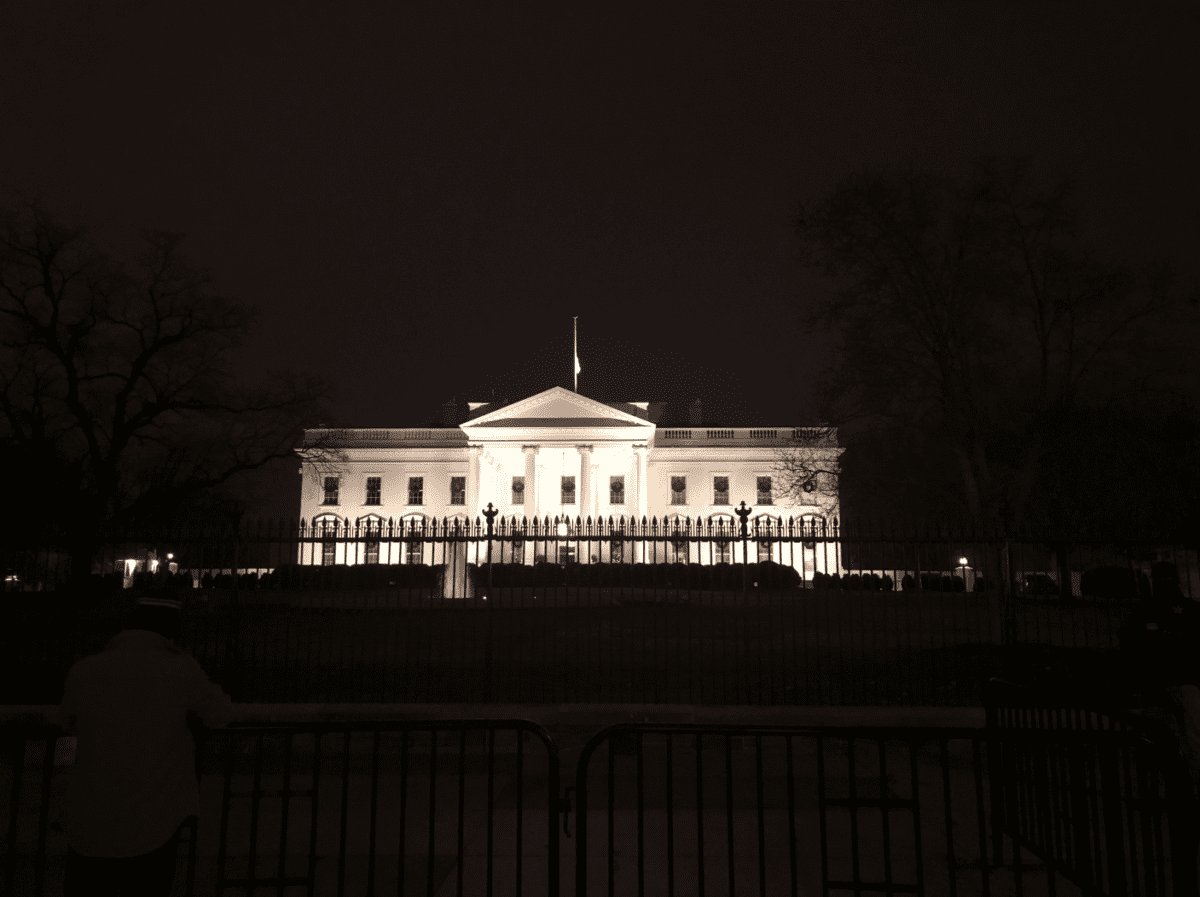 The White House at night Washington DC