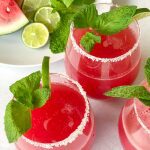This Watermelon Agua Fresca is made with fresh watermelon, lime juice, and agave nectar. It's cool, light, and refreshing!