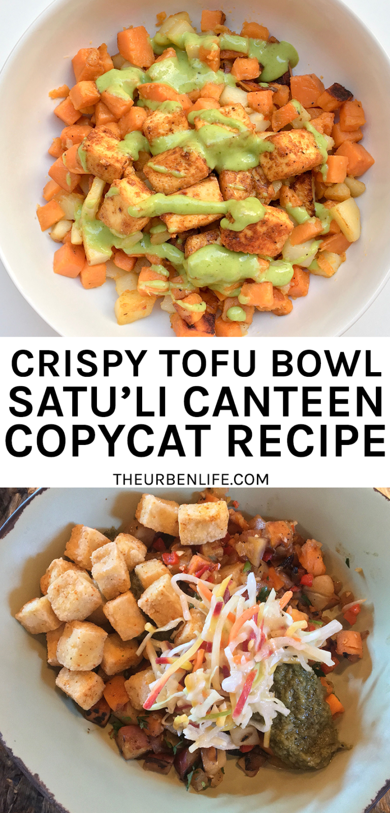 ChiliSpiced Crispy Fried Tofu Bowl with Green Onion Vinaigrette (Satu'li Canteen Copycat) The