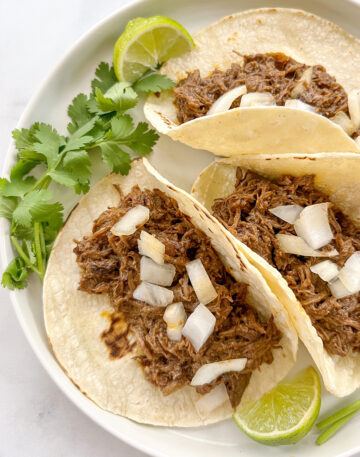 Slow Cooker Barbacoa Street Tacos - The Urben Life