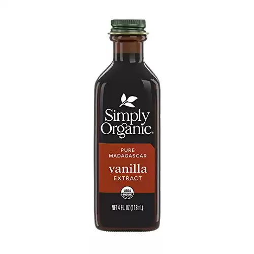 Simply Organic Pure Madagascar Vanilla Extract, 4-Ounce Glass Jar, Certified Organic, Sugar-Free Flavor For Smoothies