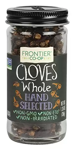 Frontier Whole Cloves, 1.36-Ounce Jar, Hand-Selected, Intensely Aromatic & Richly Flavored, Non GMO, Non ETO