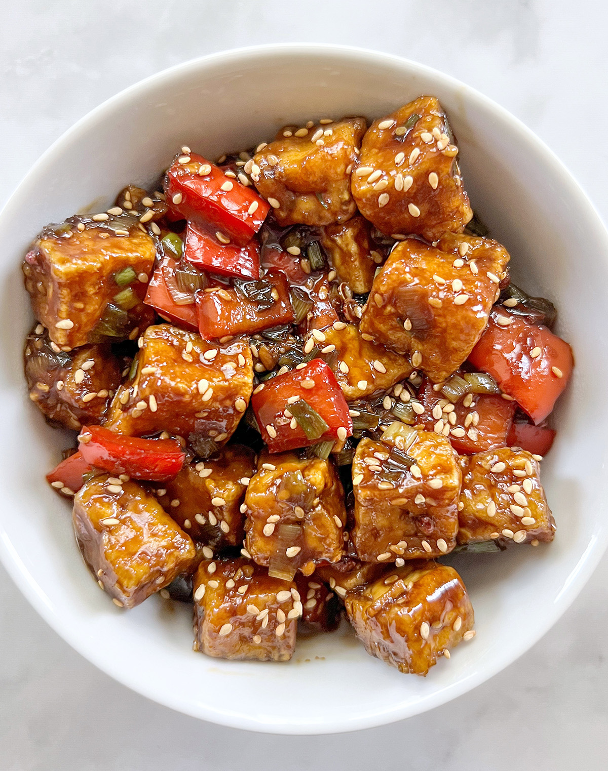 Szechuan tofu and peppers
