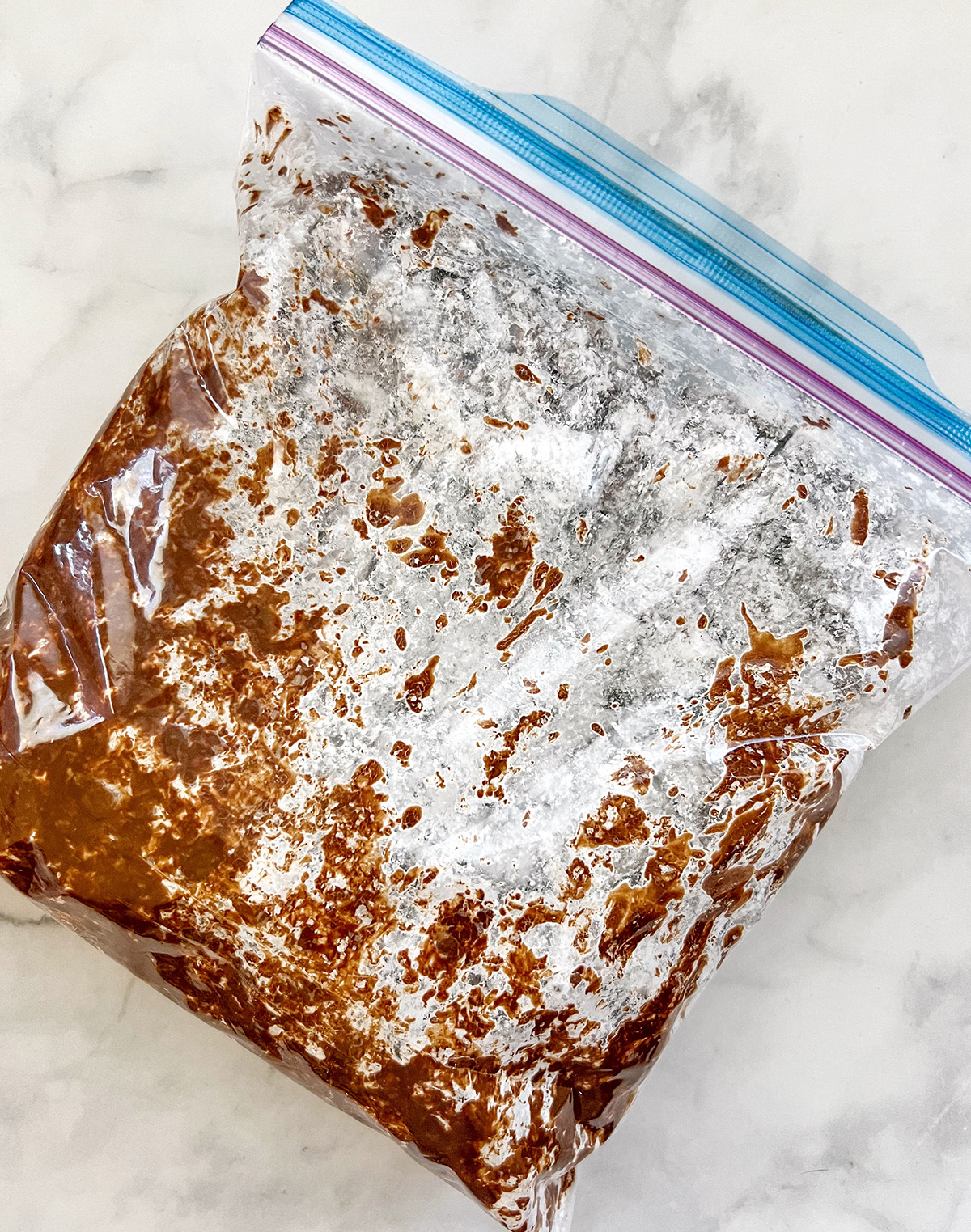 Puppy Chow Chex Mix in ziplock bag