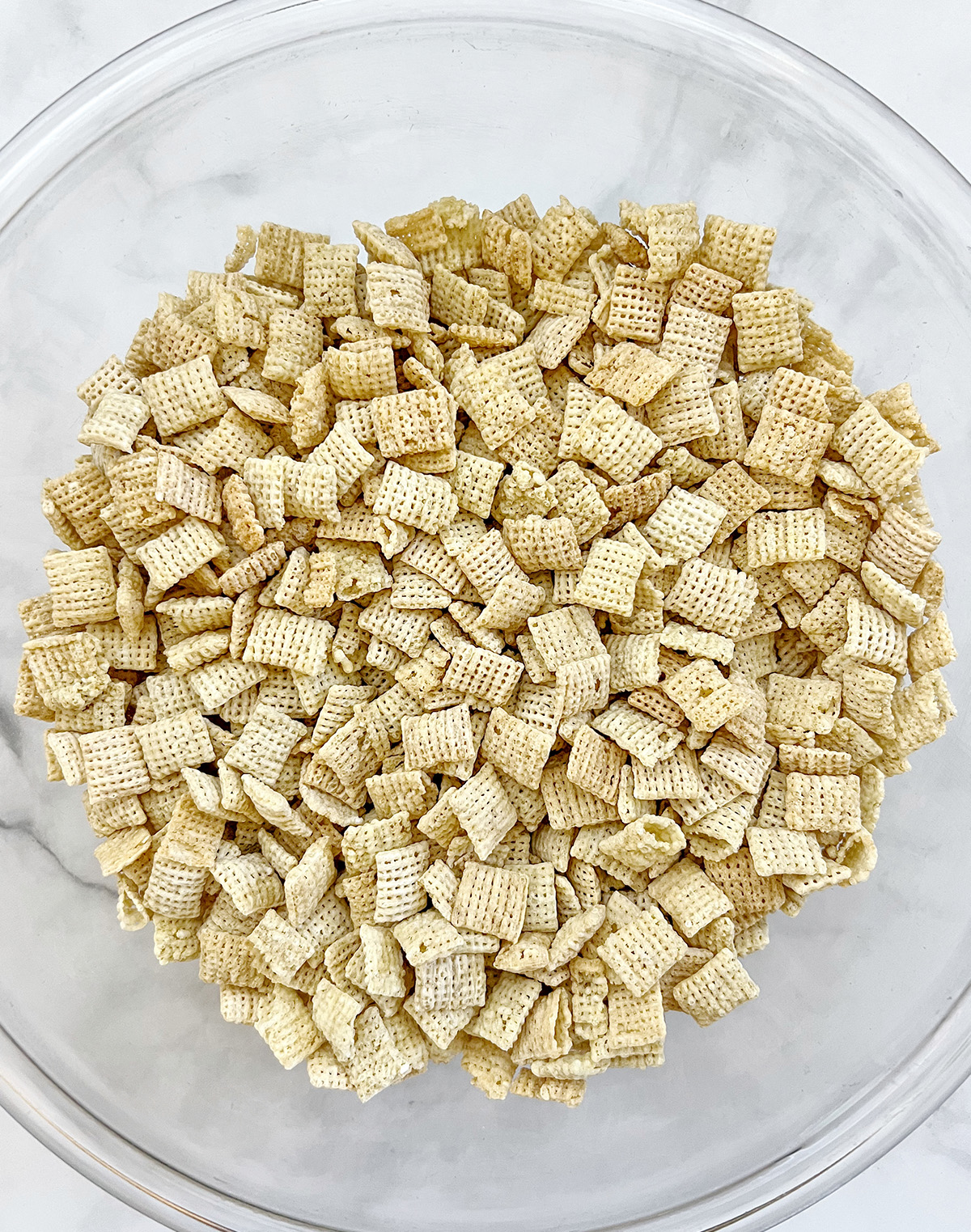 chex cereal in bowl for puppy chow