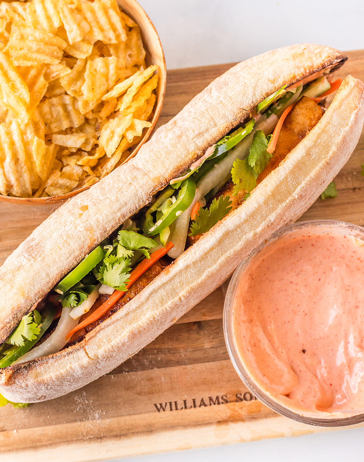 vegan banh mi sandwich