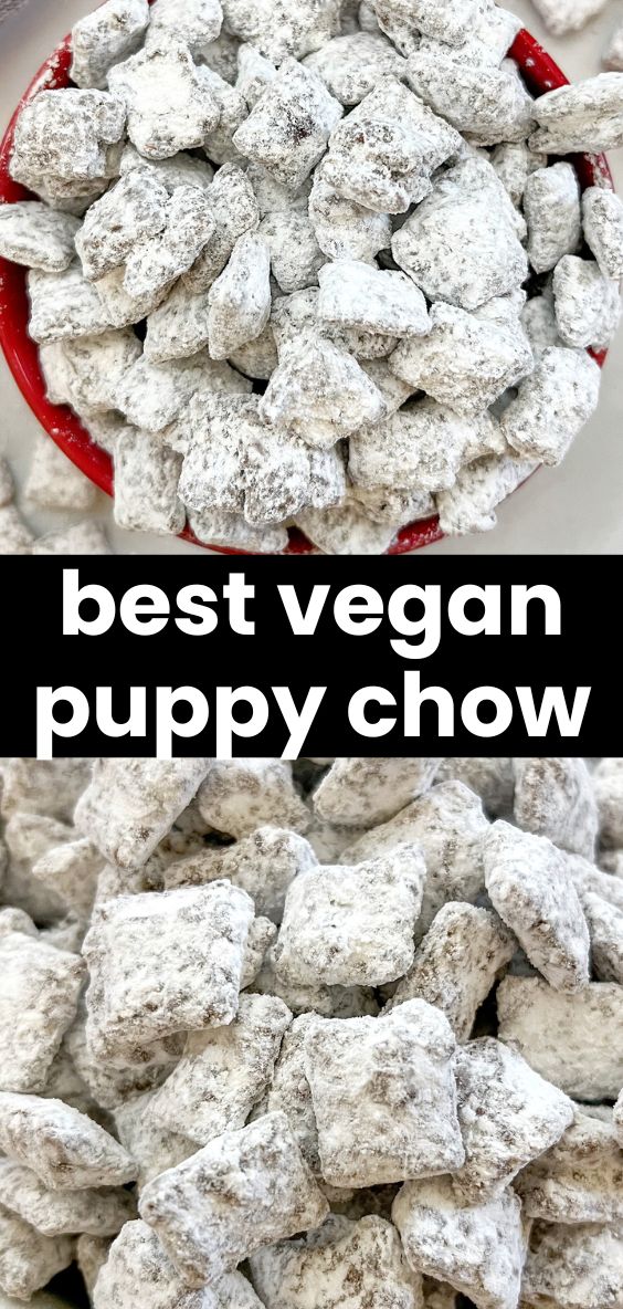 vegan puppy chow christmas chex mix