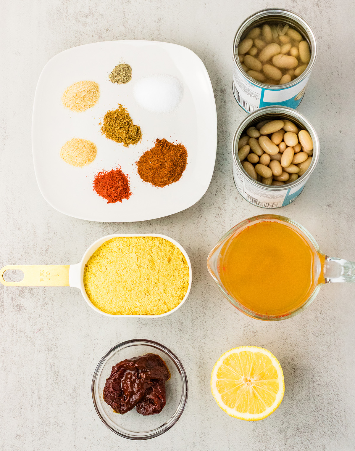 Spicy vegan White bean queso ingredients