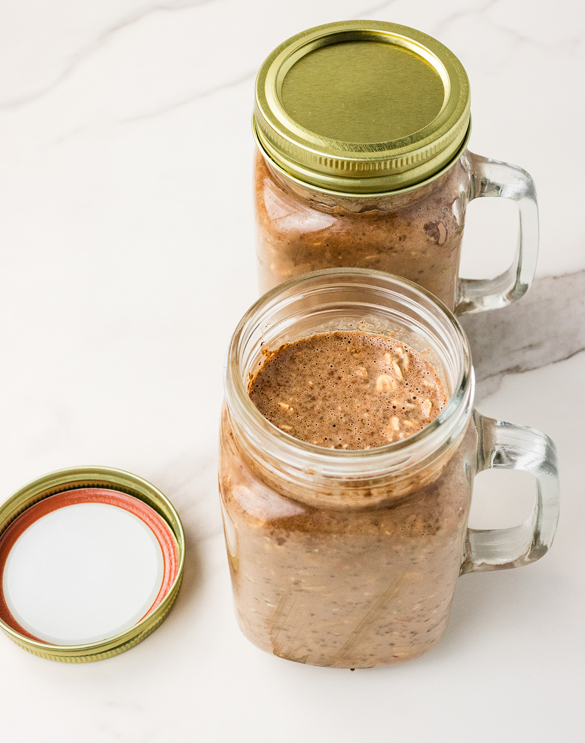 overnight oats chilling in jars