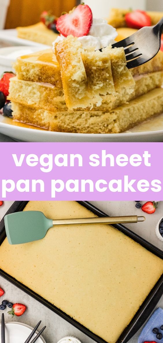 vegan sheet pan pancakes pinterest pin.